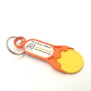 Plastic trolley token orange