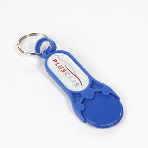 Plastic trolley token blue