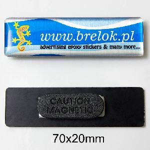 Identyfikator 70x20mm z zapięciem magnetycznym