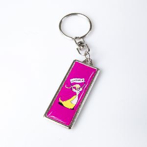 Metal keychain rectangle 44x16mm two-sided